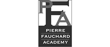 The image shows a logo with text that reads 'PFAA' at the top, followed by 'FACULTY OF ARCHITECTURE' below it, and underneath that, the word 'PERU' in capital letters. On the right side of the logo, there is a stylized depiction of a building facade with a partial view of a person's head and shoulders. The background behind the logo is gray, and the overall style of the image appears to be graphic or corporate in nature.