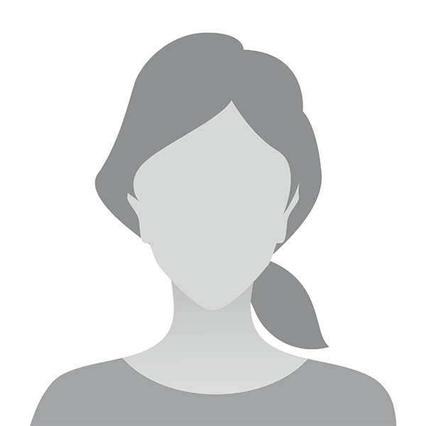 The image displays a stylized, simplified silhouette of a person with a side ponytail, set against a white background.